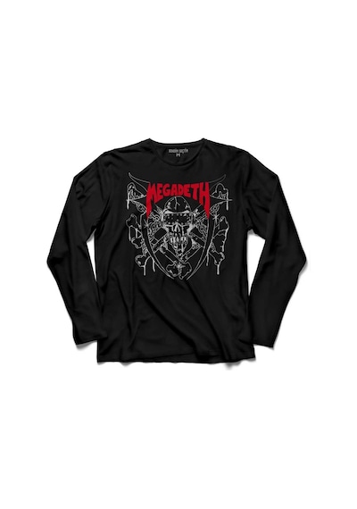 Megadeth 1983 Kırmızı Dave Mustaıne Heavy Metal Uzun Kollu Tişört (512982419)
