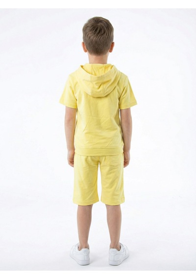 Xo Kids Erkek Çocuk Yazlık 2li Alt Üst Takım Tişort + Şort 8-14 Yaş 4221 Sarı