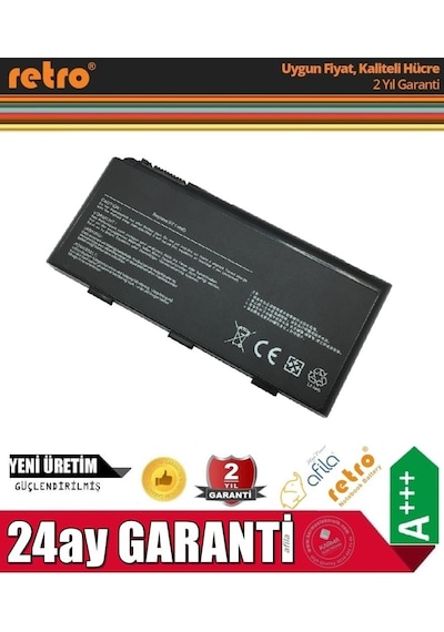 MSI Uyumlu Gx780 Gx780Dx Gx780Dxr Gx780R Notebook Bataryası. Pili