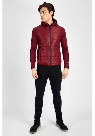 Maraton Sportswear Slimfit Erkek Kapşonlu Uzun Kol Basic Bordo Ceket 17425 Bordo