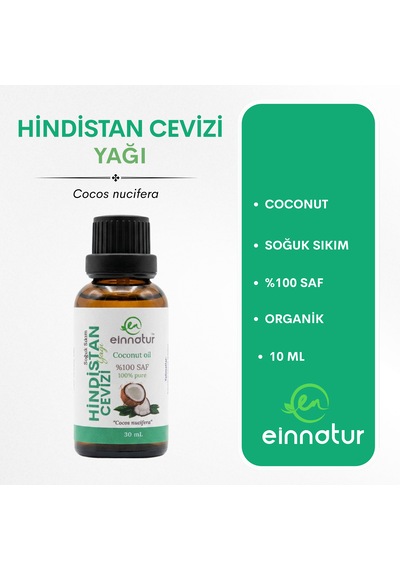 Organik Hindistancevizi Yağı, 30 Ml, Soğuk Sıkım, Coconut Oil, Organik Hindistan Cevizi