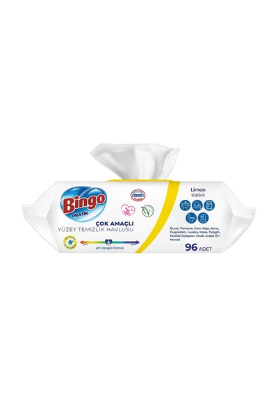 Bingo Clean Yüzey Temizlik Havlusu 96 Yaprak Lavanta Kokulu 3lü 3'lü Set