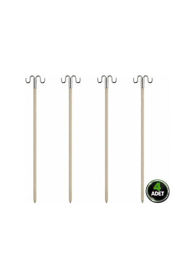 Hedyex Kırılmaz Fiber Kamış Ayağı 102 Cm Çift Başlıklı Olta Tutucu 4 Adet