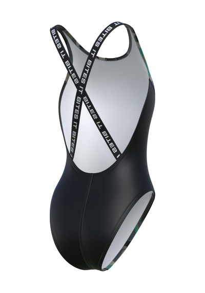Madwave Mad Wave M1460-20 - Kadın Antichlor Criss Cross Yüzücü Mayo Koyu Yeşil