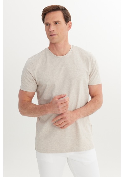 AC&Co / Altınyıldız Classics Erkek Bej Melanj 360 Derece Her Yöne Esneyen Slim Fit Bisiklet Yaka Tişört Bej Melanj AC&Co / Altınyıldız Classics Erkek Bej Melanj 360 Derece Her Yöne Esneyen Slim Fit Bisiklet Yaka Tişört Bej Melanj