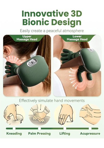 Siasoo Orijinal Biyonik 4d Shiatsu Taşınabilir Kablosuz Isıtmalı Boyun Ve Sırt Masajı Orta İnce Boyun Masajı Yoğunluğu