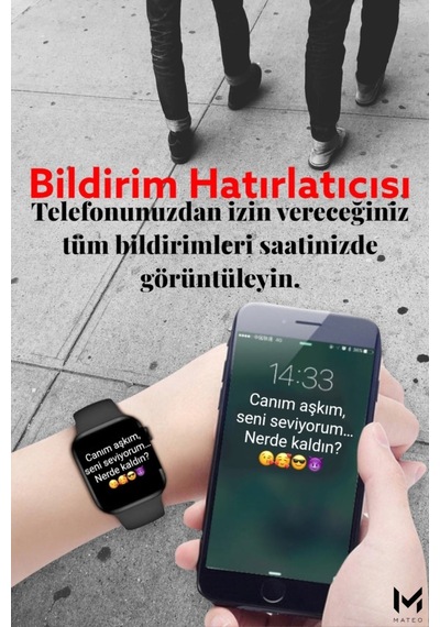 Akıllı Saat L800 + Aırpods I12 Kablosuz Kulaklık Ikili Siyah Set Uyumlu