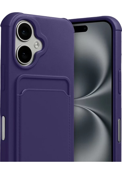Newface Apple İphone 17 Kelvin Kartvizitli Silikon - Derin Mor