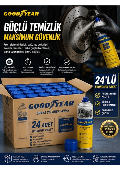 Goodyear 24'lü Set Fren Balata Temizleme Spreyi