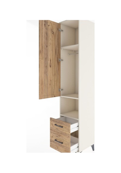 Hyperion Dolap 3 Raflı 2 Çekmeceli Tek Askılı 44x44x221 Aytaşı-çam Aytası