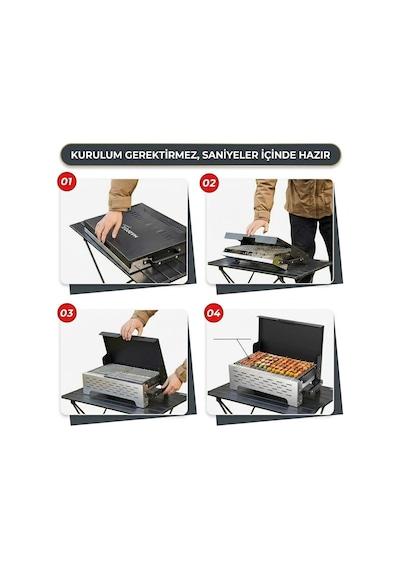 Madfox Steelfold Paslanmaz Çelik Katlanabilir Mangal Siyah