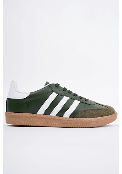 Muggo Jabbar Unisex Ortopedik Günlük Garantili Bağcıklı Yürüyüş Koşu Sneaker Spor Ayakkabı Haki