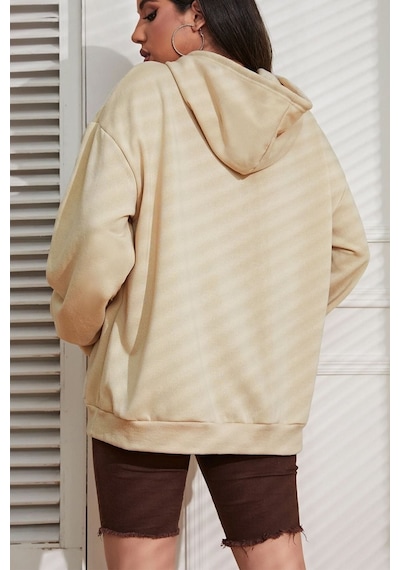 Uyguntarz Unisex Berkeley Baskılı Sweatshirt Bej