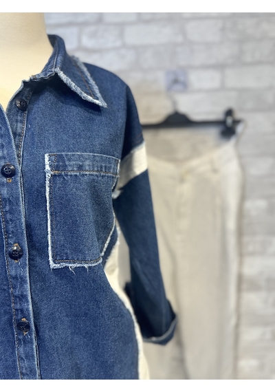 Denim Mix Gömlek/ceket Mavi