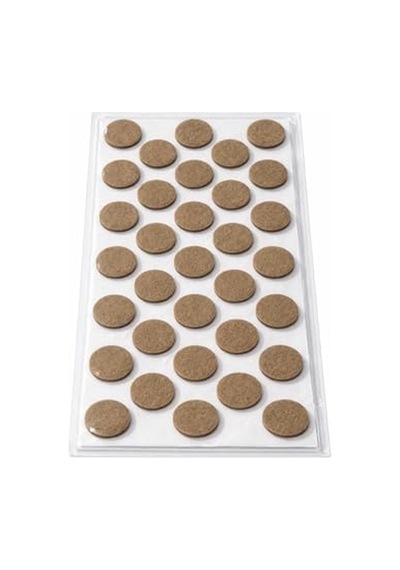 Yapışkanlı Keçe Ped, Kahverengi, Yuvarlak, Sandalye Koltuk Ayağı İçin, Zemin Koruma, Gürültü Önleme 24mm 6395751