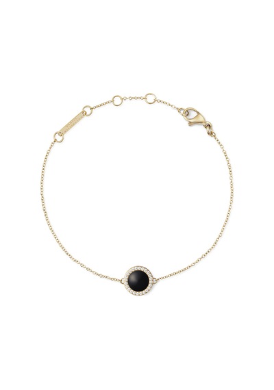 Audrey Bracelet Black Agathe Gold Altın