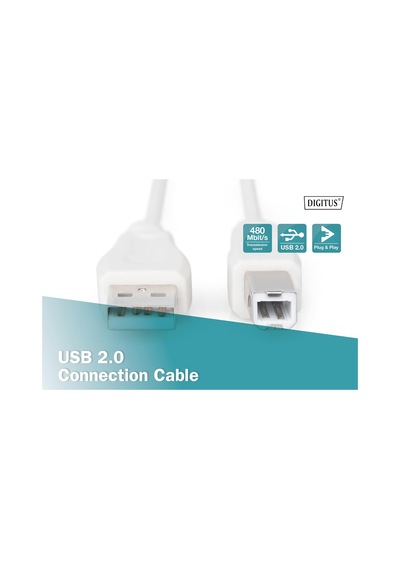 Ak-300102-030-e 3m Usb2.0 Type-a To Type-b Kablo Beyaz Standart