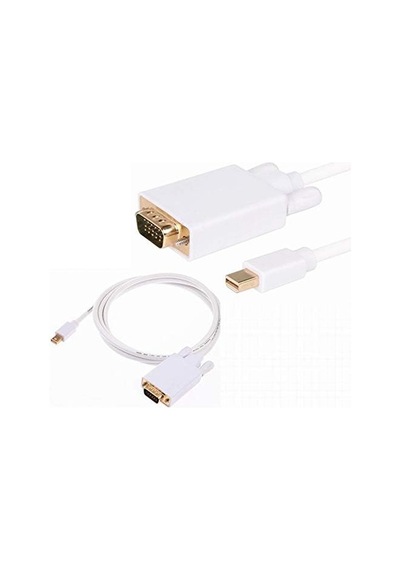 4323 Mini Displayport To Vga Çevirici Dönüştürücü Adaptör Thunderbolt Kablosu 1.8 Metre