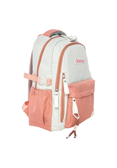 Colorful Urban Sırt Çantası Pudra Pembe - Laptop Bölmeli Okul Çantası İlkokul - Ortaokul - Lise Pudra Pembe