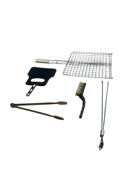 Mobilreyon Mangal Seti 5'li,ızgara 30x30cm,yelpaze,fırça,maşalar