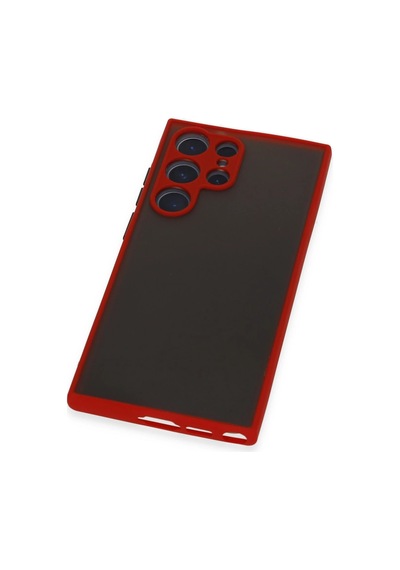 Newface - 329 - Samsung Galaxy S22 Ultra Kılıf Montreal Silikon Kapak - Csmo-tex - - Kırmızı