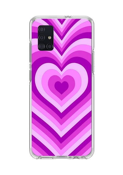 Samsung Galaxy A51 Uyumlu Şeffaf Kılıf Kalp 2 Tasarımlı