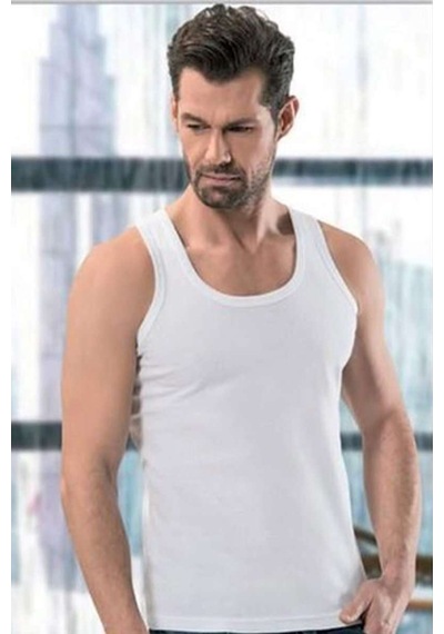 Erkek Ribana Atlet Beyaz - 1104a Beden: M Standart