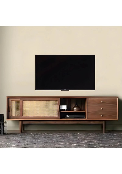 Rustica Masif Ahşap Hazeran Kapaklı Tv Ünitesi Natural