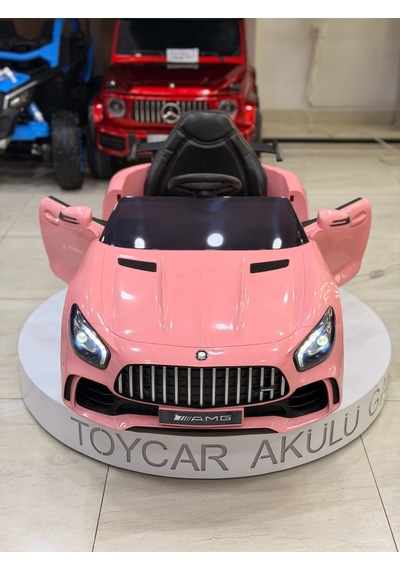 Mercedes Gt Akülü Araba 0-6 Yaş Kumandalı Özel Plaka Hediye Pembe