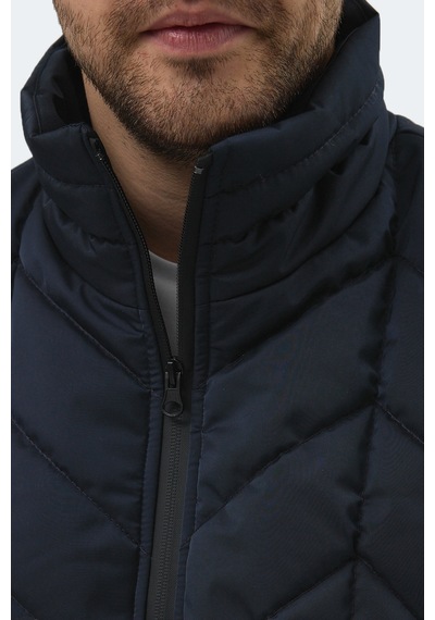 Slazenger Beast Erkek Dik Yaka Fermuarlı Lacivert Mont & Kaban Lacivert