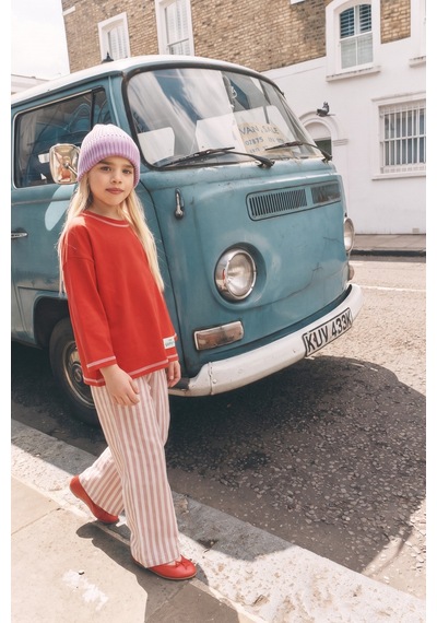 Cigit Oversize Pantolon Takım 2-10 Yaş Kırmızı