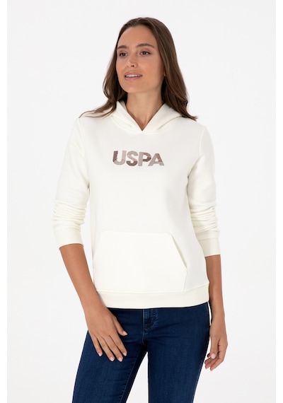 U.S. Polo Assn. Kadın Krem Kapüşonlu Basic Sweatshirt 50307711-VR256