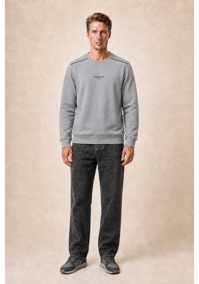 Redline Qwen Bisiklet Yaka Regular Fit Kışlık Sweatshirt Füme