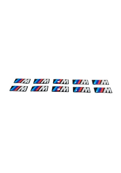 Bmw M Logolu 3m Damla Etiket 3d Kabartmalı Oto Sticker 10lu Set Araç & Anahtarlık Aksesuar 1,5x0,8cm Çok Renkli