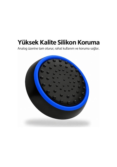 4 Adet Analog Koruyucu Silikon Kılıf Topuz Koruma Ps4 Ps5 Xbox One 360 Series Sx Switch Pro Uyumlu Mavi