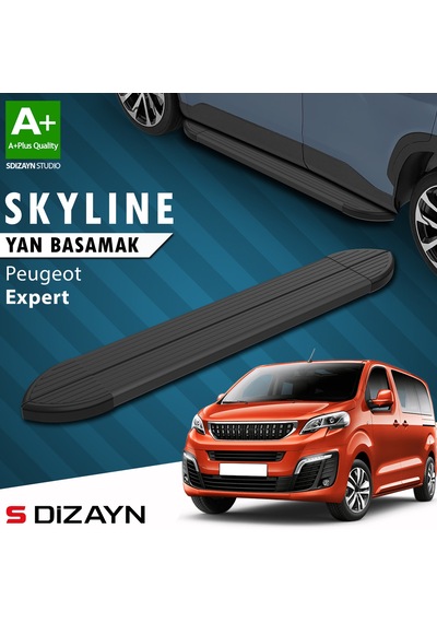 S-dizayn Peugeot Expert 3 Kısa Şase Skyline Siyah Yan Basamak 213 Cm 2016 Üzeri A+ Kalite