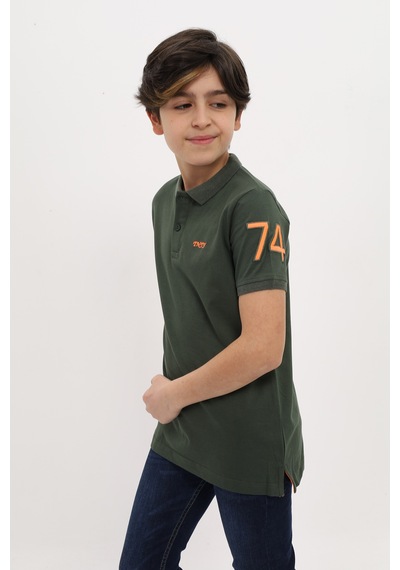Toontoy Kids Toontoy Erkek Çocuk Nakışlı Tişört Haki