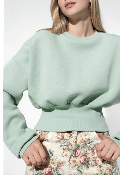 Hiccup Busem Kadın Pamuk-polyester Sweatshirt Adaçayı Yeşili