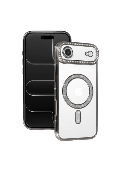 Apple İphone 17 Air Joke Simli Magneticsafe Kılıf - Gümüş 0.2M-Çok Renkli