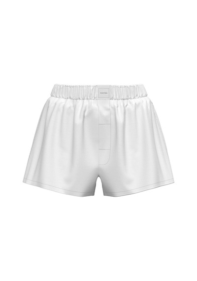 Calvin Klein Kadın Beyaz Gizli Düğmeli Poplin Şort-16098