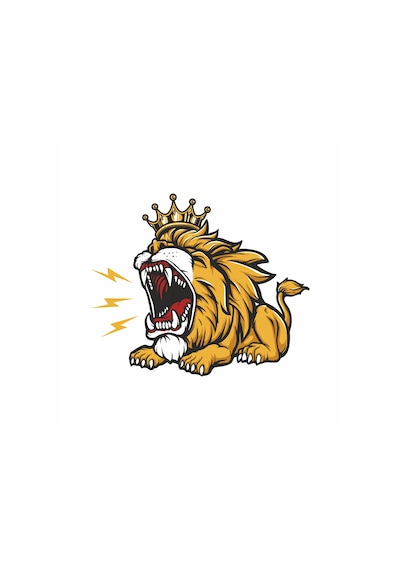 Kral Aslan Sticker 10x10 Cmrenkli Sticker