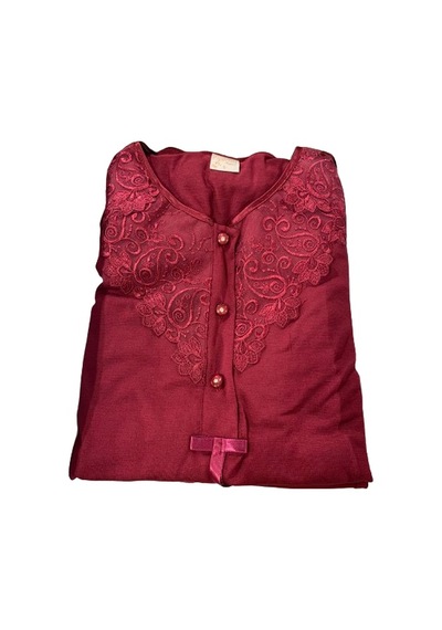 Pijamis 1107 Uzun Kol Kadın Pijama Takım Kutulu Bordo