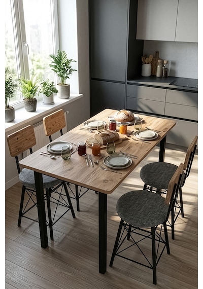 60/140 Atlantik Çam Yemek Masası, Bilgisayar Masası Oyuncu Masası 9002