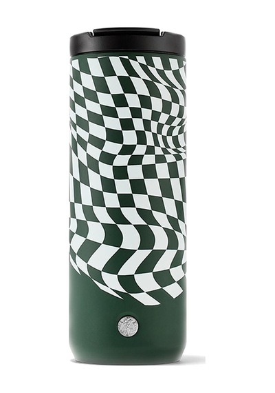 Starbucks Paslanmaz Çelik Damalı Yeşil Termos 473 ML - 11139393 Yeşil