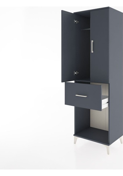 Hyperion Dolap Tek Raflı Tek Çekmeceli Tek Askılı 60x44x195 Antrasit-antrasit Antrasit Hyperion Dolap Tek Raflı Tek Çekmeceli Tek Askılı 60x44x195 Antrasit-antrasit Antrasit