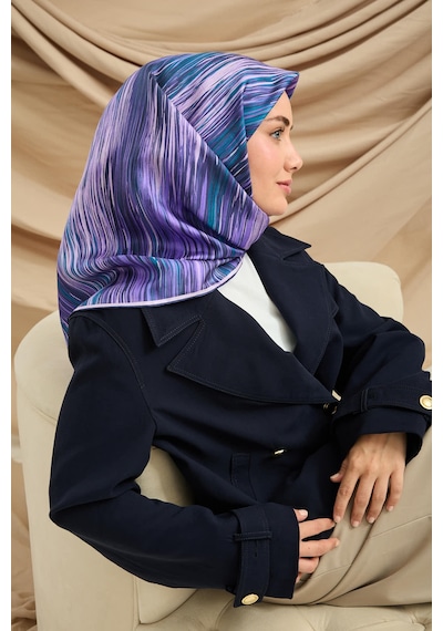 Silk Home Twill İpek Eşarp 11484-27 Mor, Patina, Pudra, Lila, Lacivert