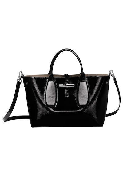 Longchamp Roseau Vernis Kadın El Ve Çapraz Çanta 10058 Hpp Siyah