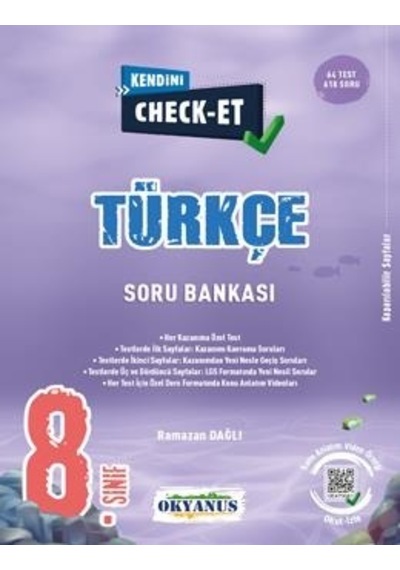 Okyanus Yayınları 8.Sınıf Check-Et Türkçe Soru Bankası
