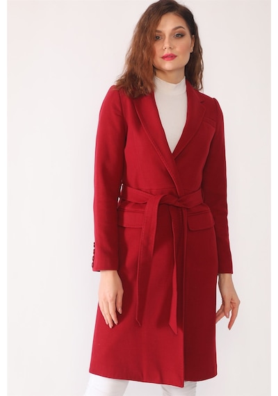 Z6628 Dewberry Bayan Palto-bordo-bordo