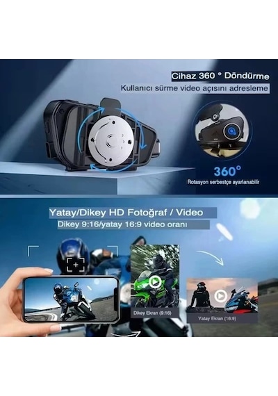 Q28 Kameralı Motosiklet Kask Kulaklığı Cn